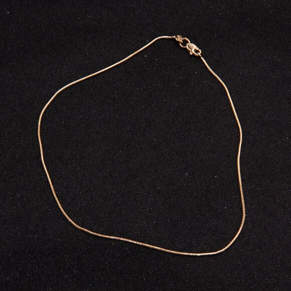 14K Snake Chain 12"  Large Anklet or Necklace for Teen or Child - Picture 2 of 2